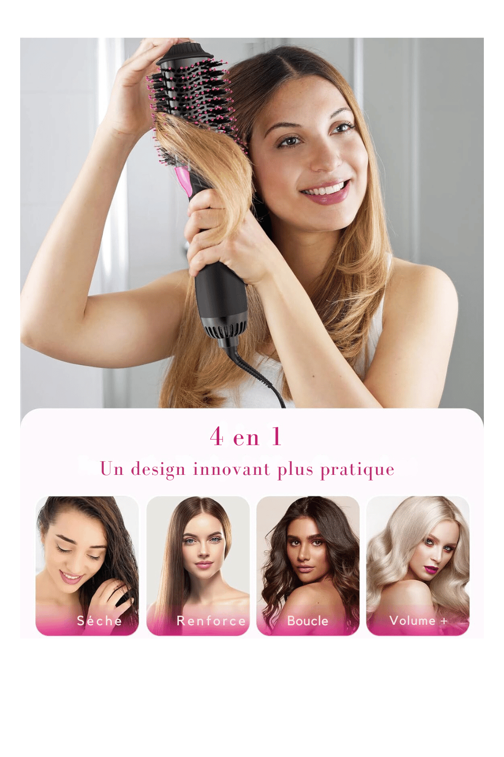 Brosse Chauffante, Lissante et Volumisante Magique 4 en 1 - Paristendency™