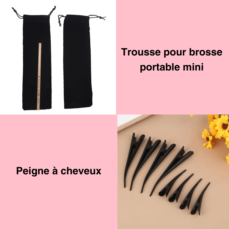 Trousse pour brosse portable mini + Peigne à cheveux